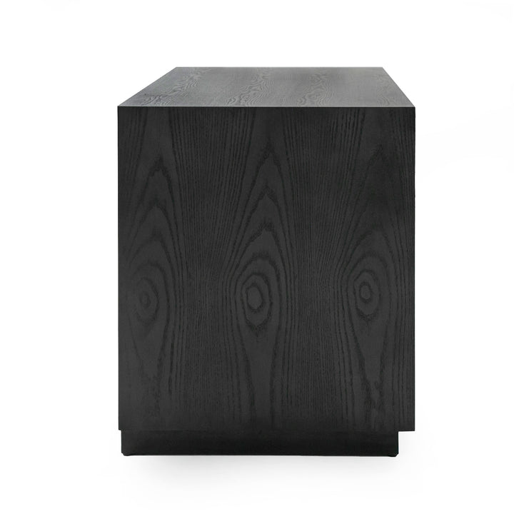Manhattan  Contemporary Grey and Gold Nightstand