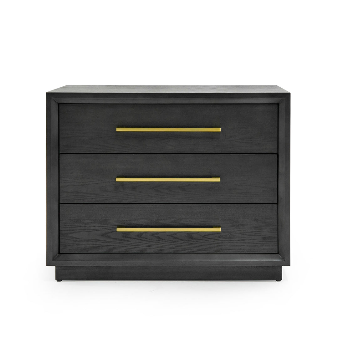 Manhattan  Contemporary Grey and Gold Nightstand