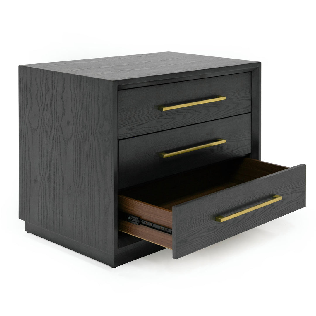 Manhattan - Contemporary Grey and Gold Nightstand