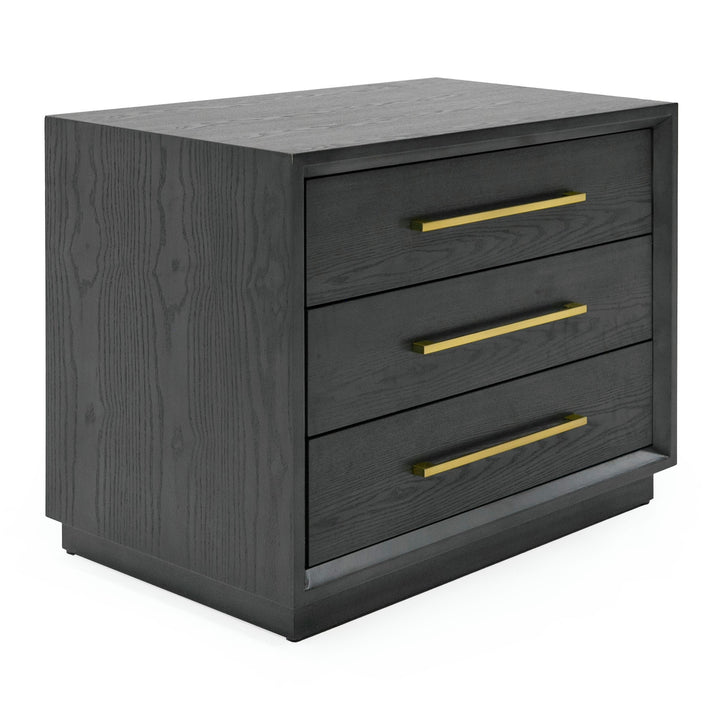 Manhattan - Contemporary Grey and Gold Nightstand