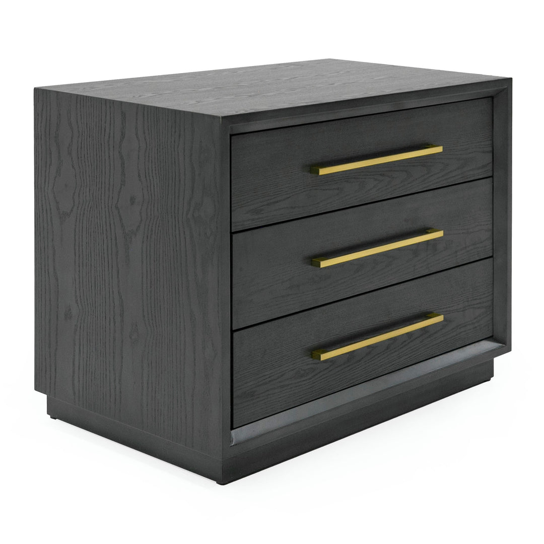 Manhattan - Contemporary Grey and Gold Nightstand