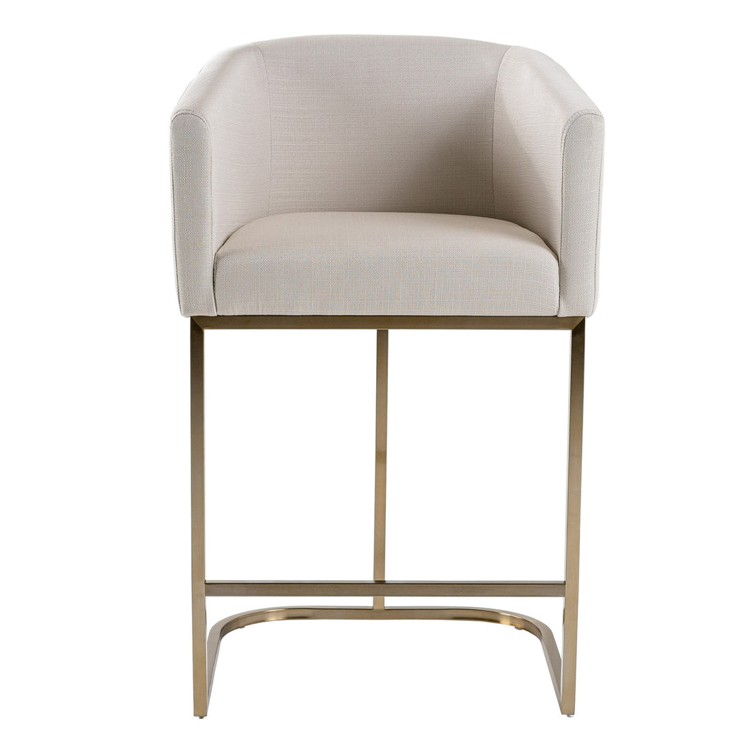 Yukon - Modern Off White Fabric  and  Brushed Brass Counter Chair