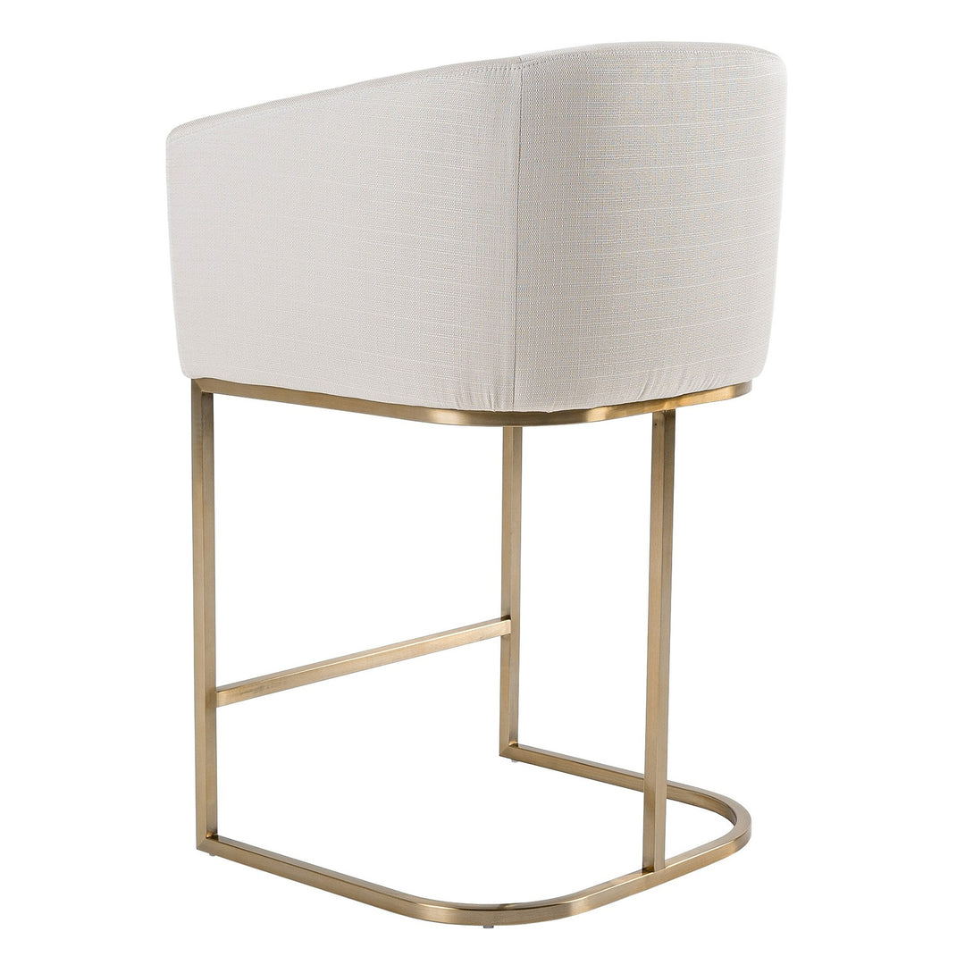 Yukon - Modern Off White Fabric  and  Brushed Brass Counter Chair