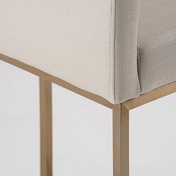 Yukon - Modern Off White Fabric  and  Brushed Brass Counter Chair