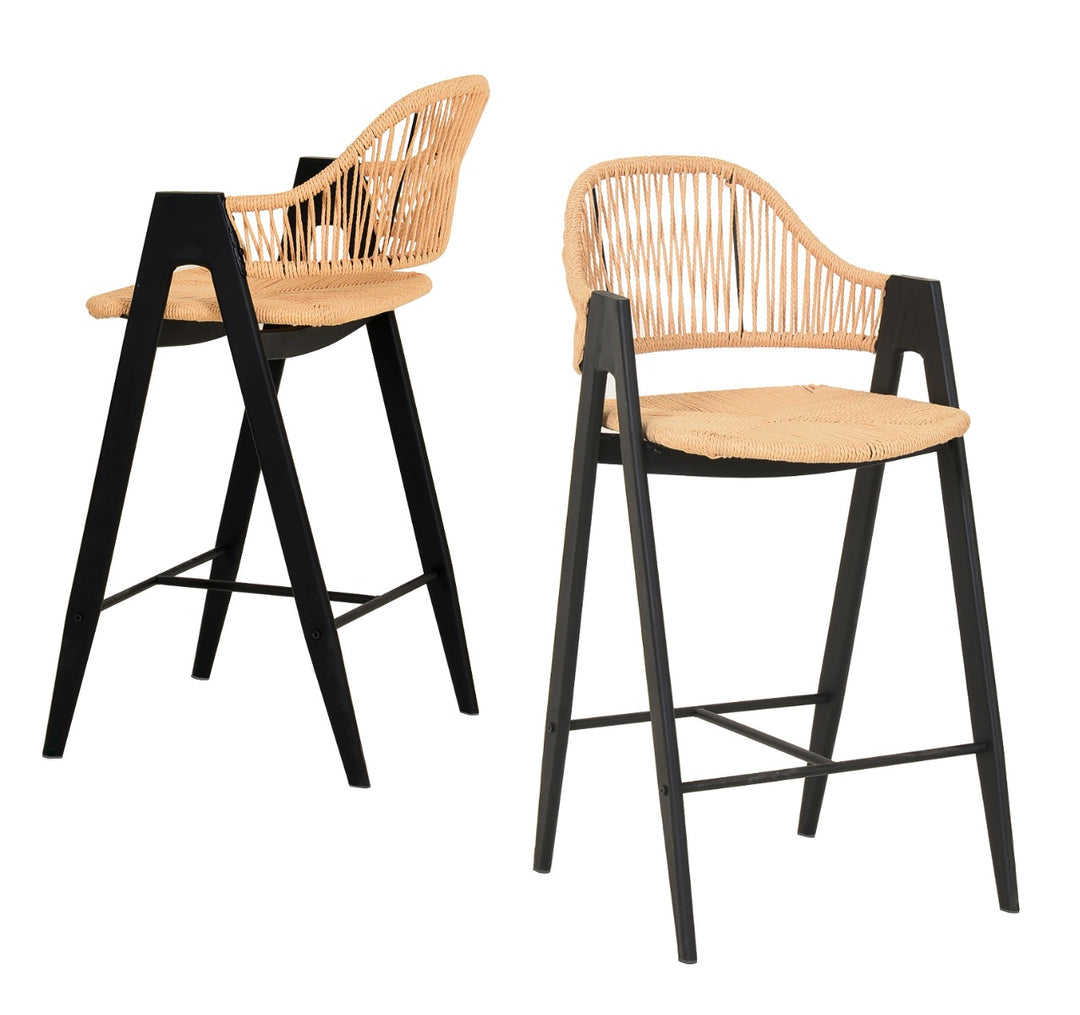 Gayle - Modern Rattan Counter Stool Set of 2