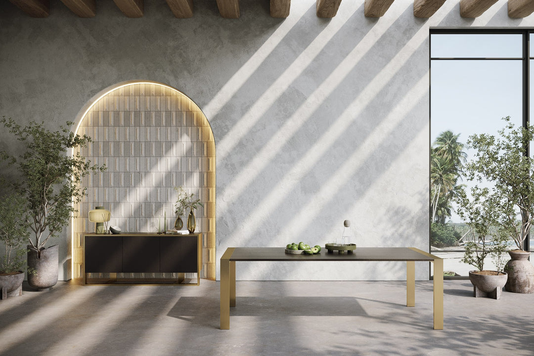 Fauna - Modern Wenge and Brass Dining Table