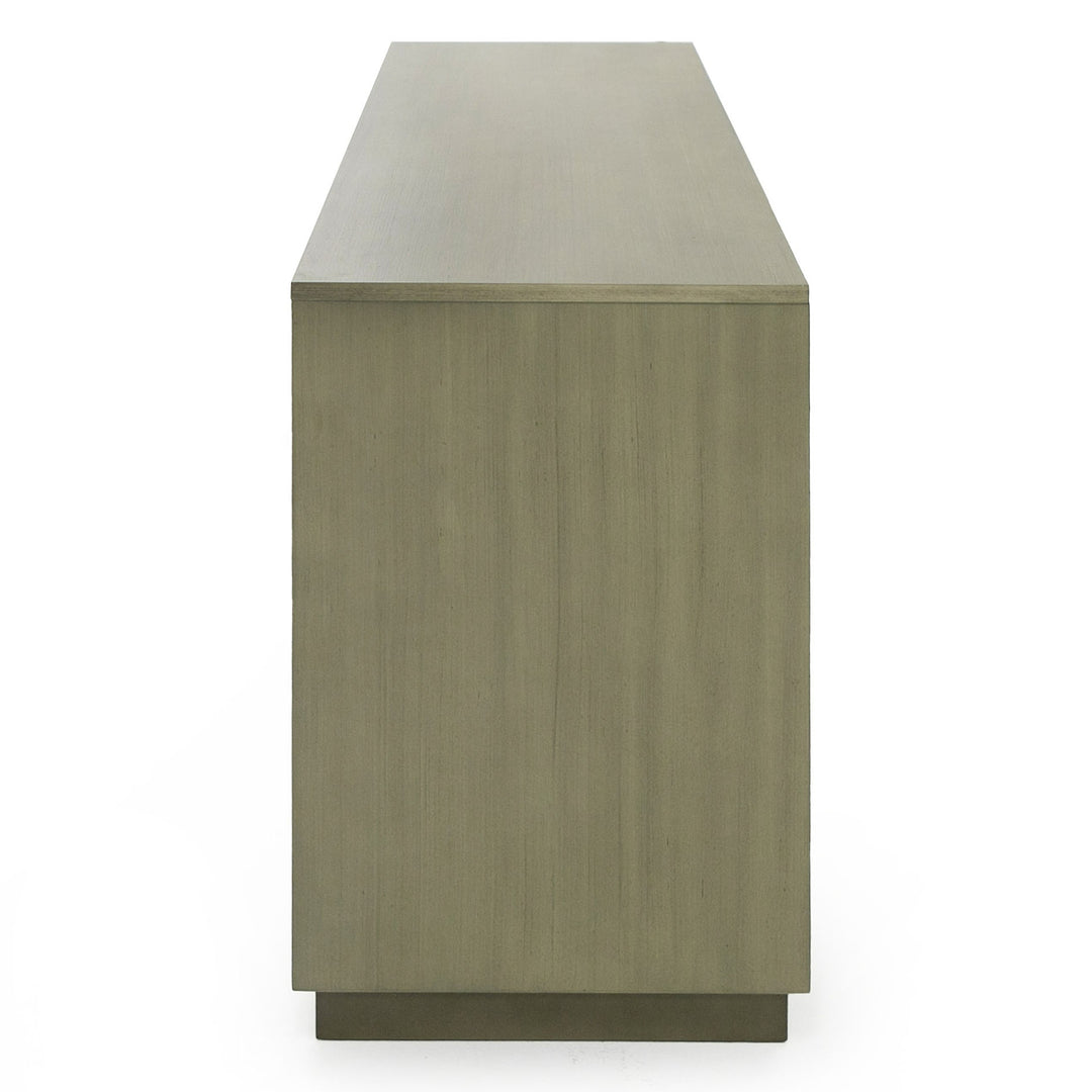 Nixa - Modern Wide Birch + Brushed Bronze Dresser