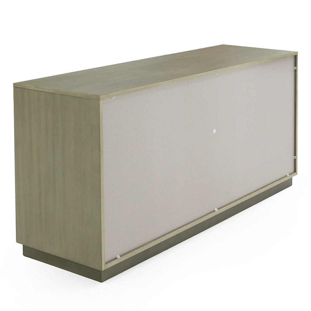Nixa - Modern Wide Birch + Brushed Bronze Dresser