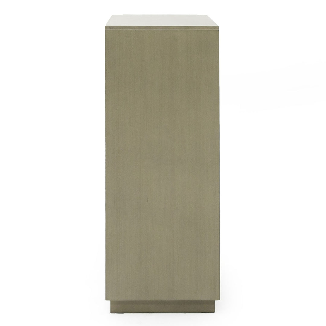 Nixa - Modern Wide Birch + Brushed Bronze Chest