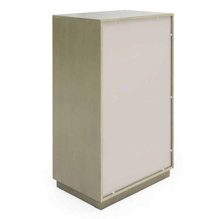 Nixa - Modern Wide Birch + Brushed Bronze Chest
