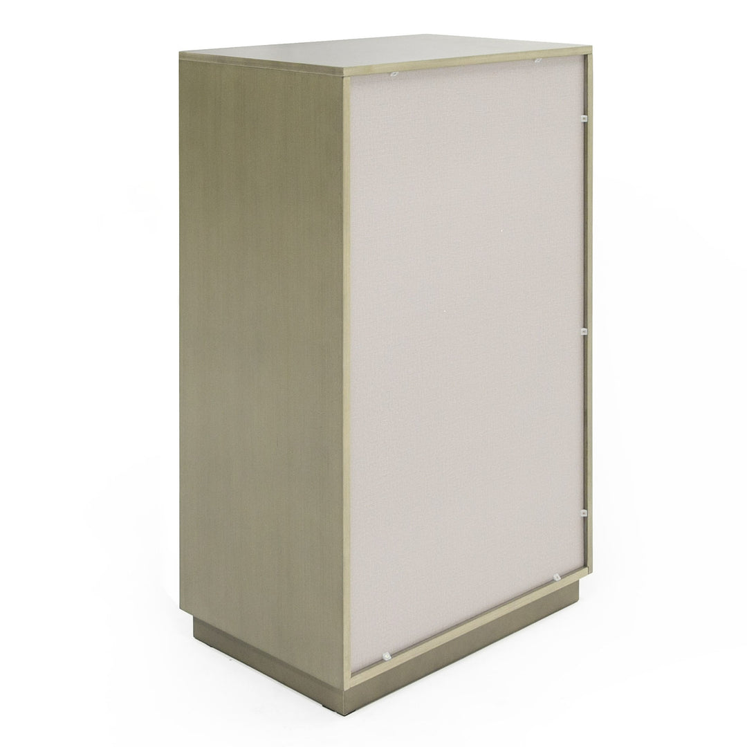 Nixa - Modern Wide Birch + Brushed Bronze Chest