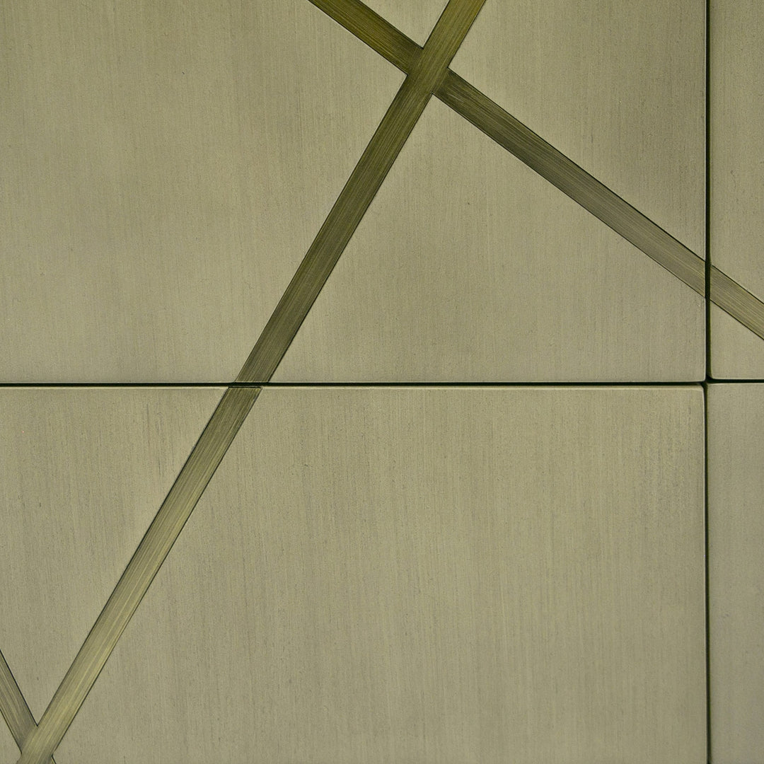 Nixa - Modern Wide Birch  Brushed Bronze Chest