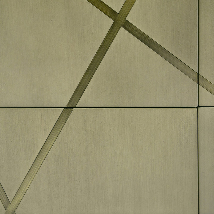 Nixa - Modern Wide Birch  Brushed Bronze Chest