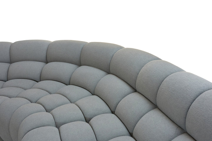 Yolonda - Modern Light Grey Curved Sectional Sofa