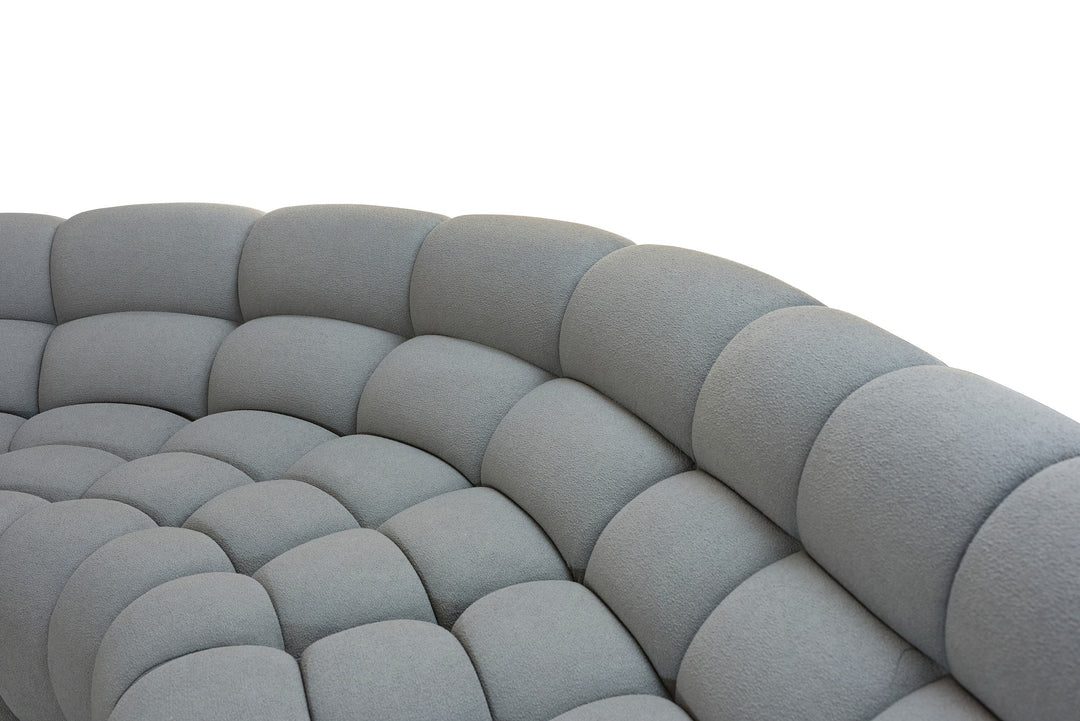 Yolonda - Modern Light Grey Curved Sectional Sofa
