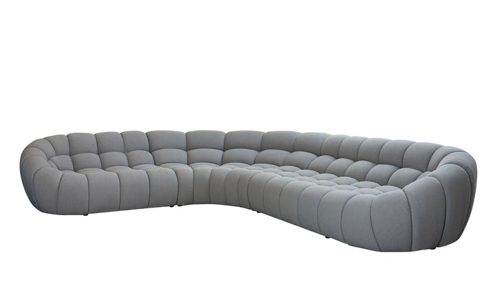 Yolonda - Modern Light Grey Curved Sectional Sofa