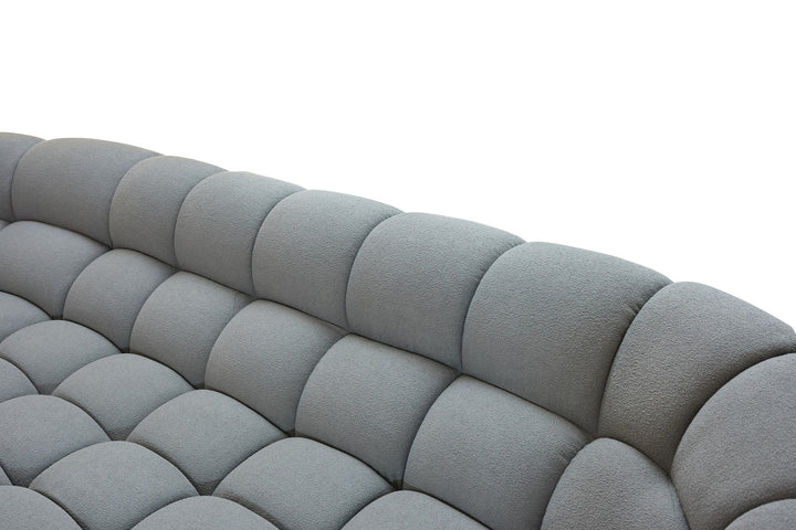 Yolonda - Modern Light Grey Curved Sectional Sofa