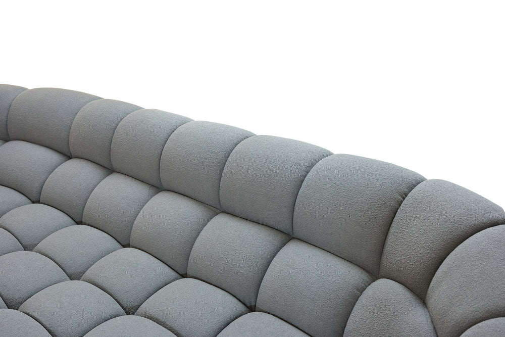 Yolonda - Modern Light Grey Curved Sectional Sofa - View 6