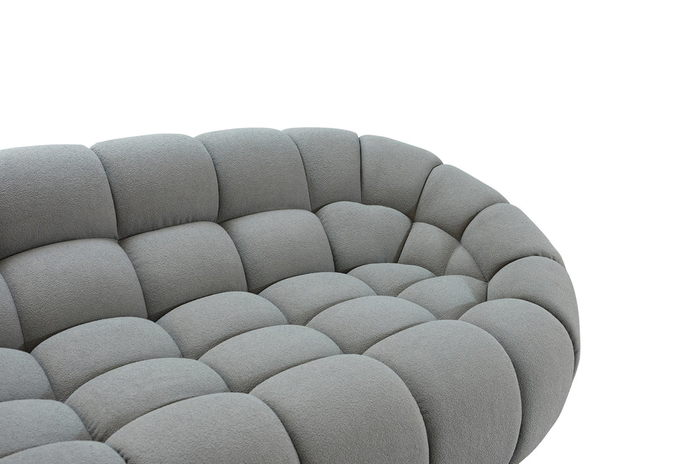 Yolonda - Modern Light Grey Curved Sectional Sofa - View 8