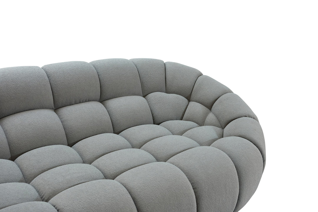 Yolonda - Modern Light Grey Curved Sectional Sofa