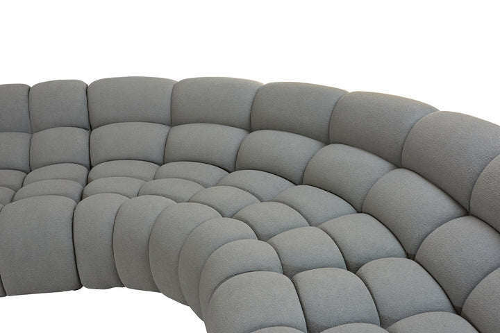 Yolonda - Modern Light Grey Curved Sectional Sofa