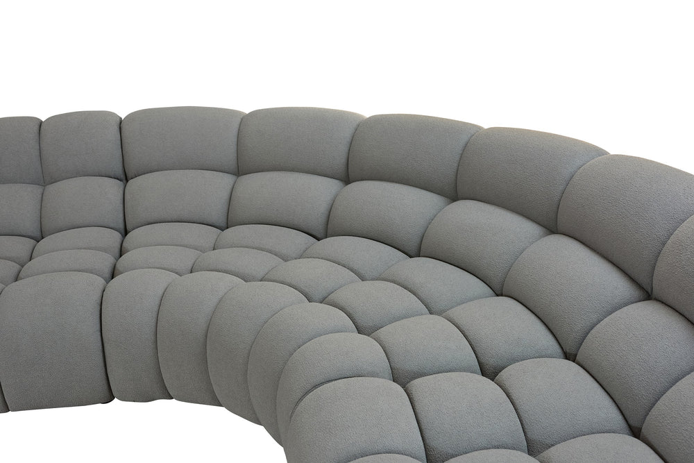 Yolonda - Modern Light Grey Curved Sectional Sofa - View 9