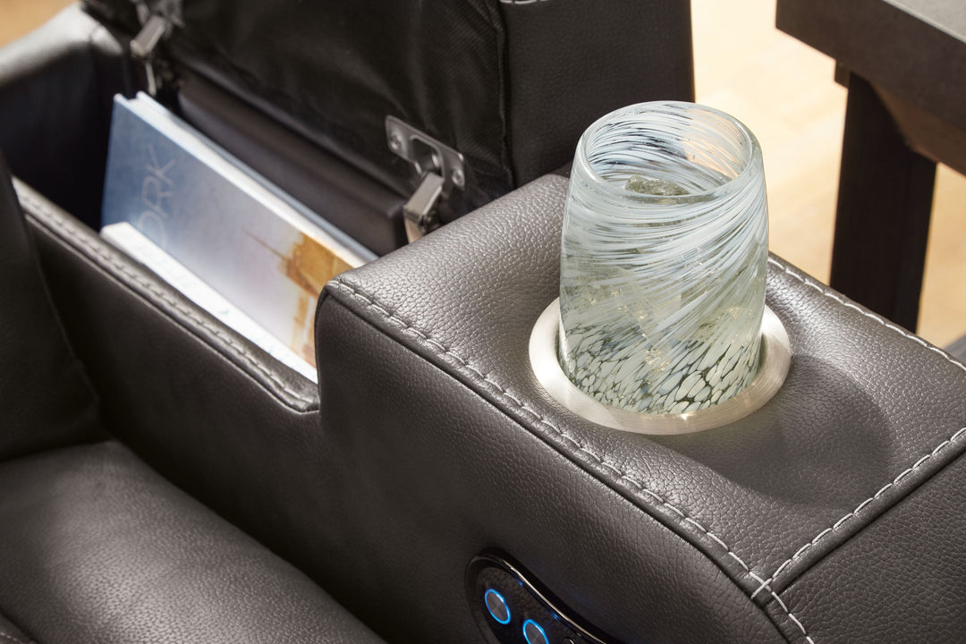 Fyne-Dyme - Power Recliner/Adj Headrest - Shadow