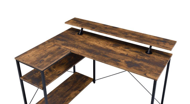 Drebo - Writing Desk - Weathered Oak & Black
