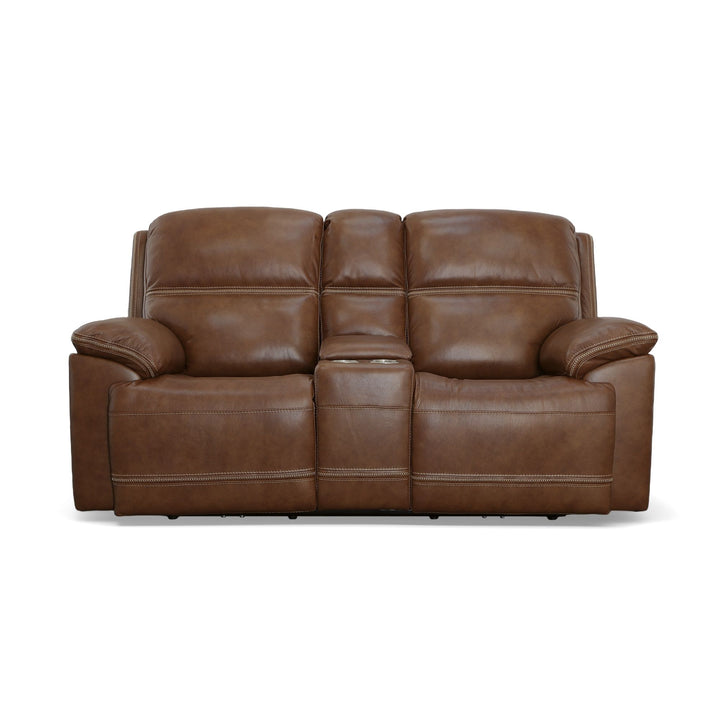 Jackson Power Reclining Loveseat With Console &amp; Power Headrests Whiskey