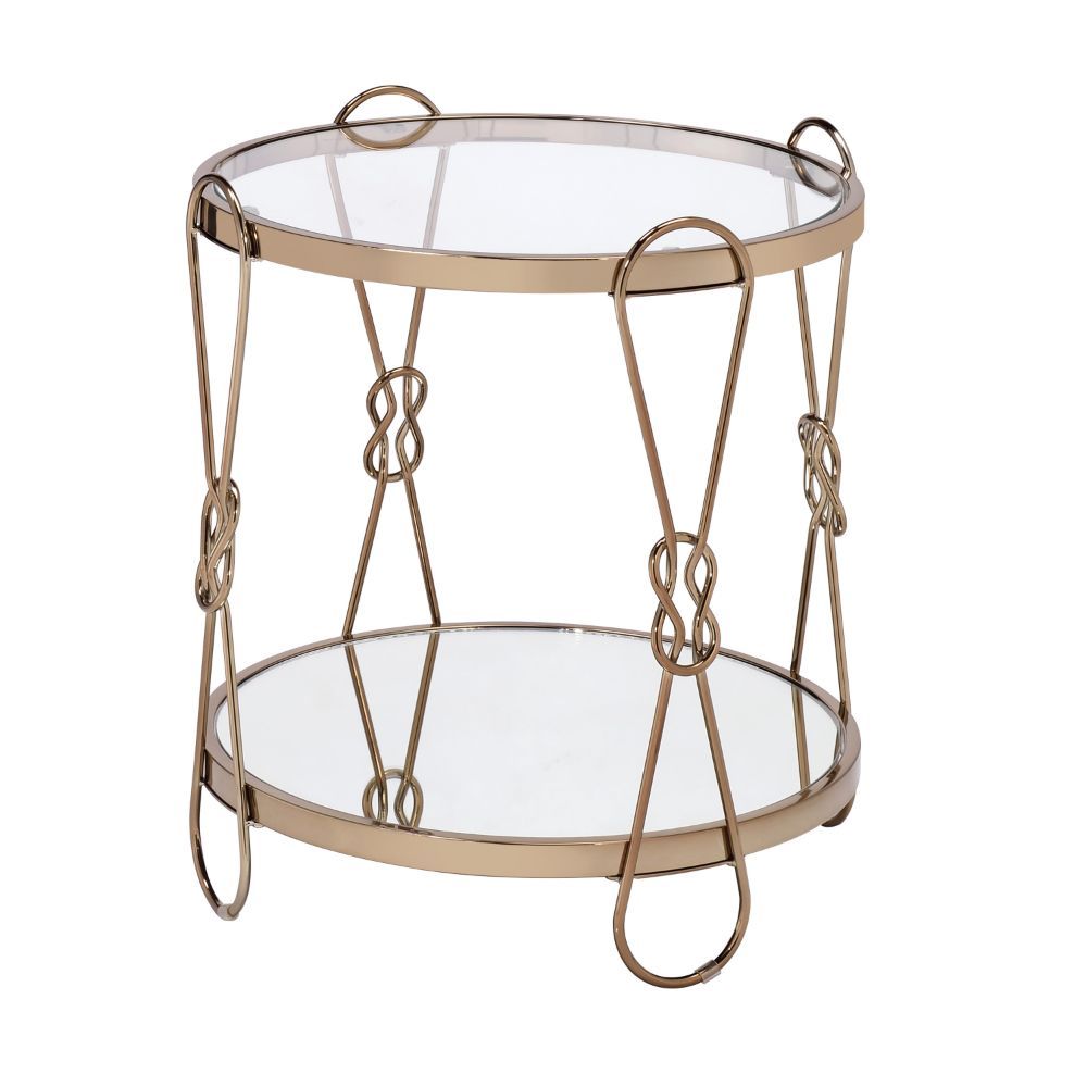 ACME Furniture Zekera End Table Mirrored & Champagne