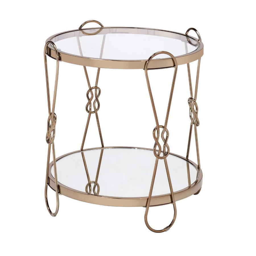 ACME Furniture Zekera End Table Mirrored & Champagne