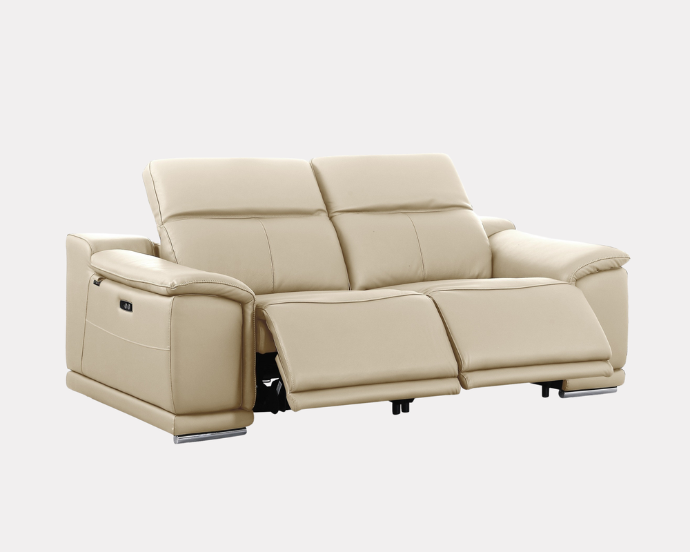 DivanItalia 9762 Beige Italian Leather Modular Loveseat - alternate view 6