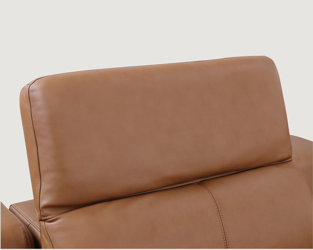 DivanItalia Cognac 5-Piece Power Reclining Sectional