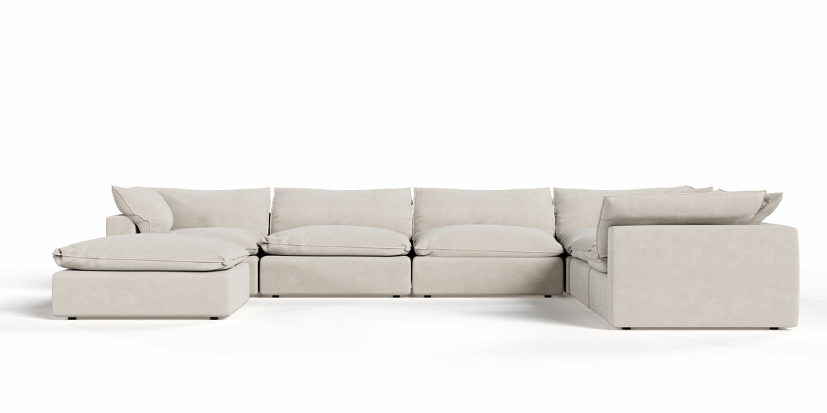 Garman - Modern Light Grey Modular Sectional Sofa-7-Piece Sectional
