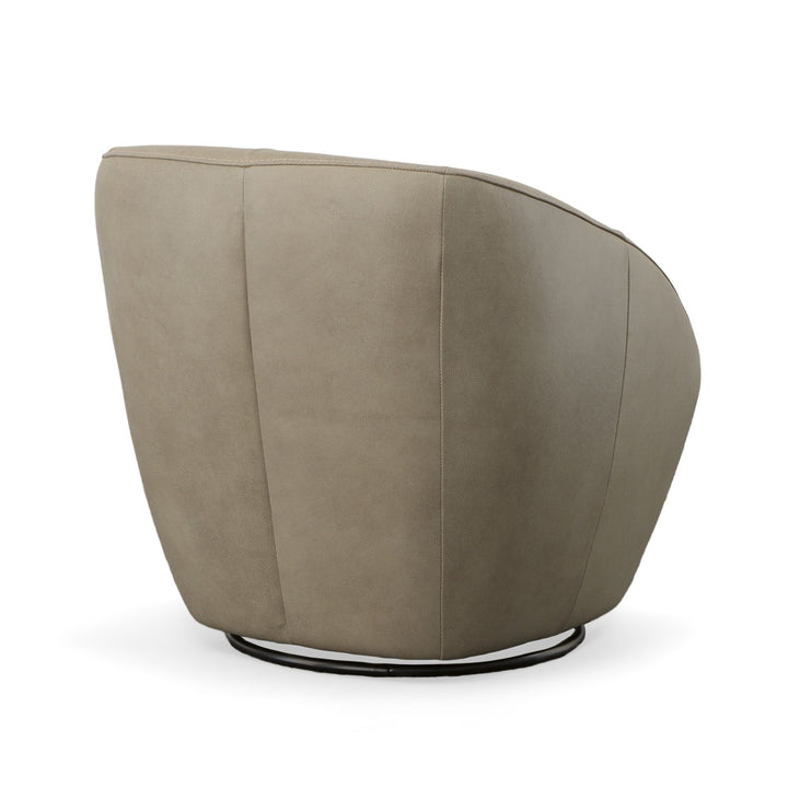 Wade Leather Swivel Chair in Shitake