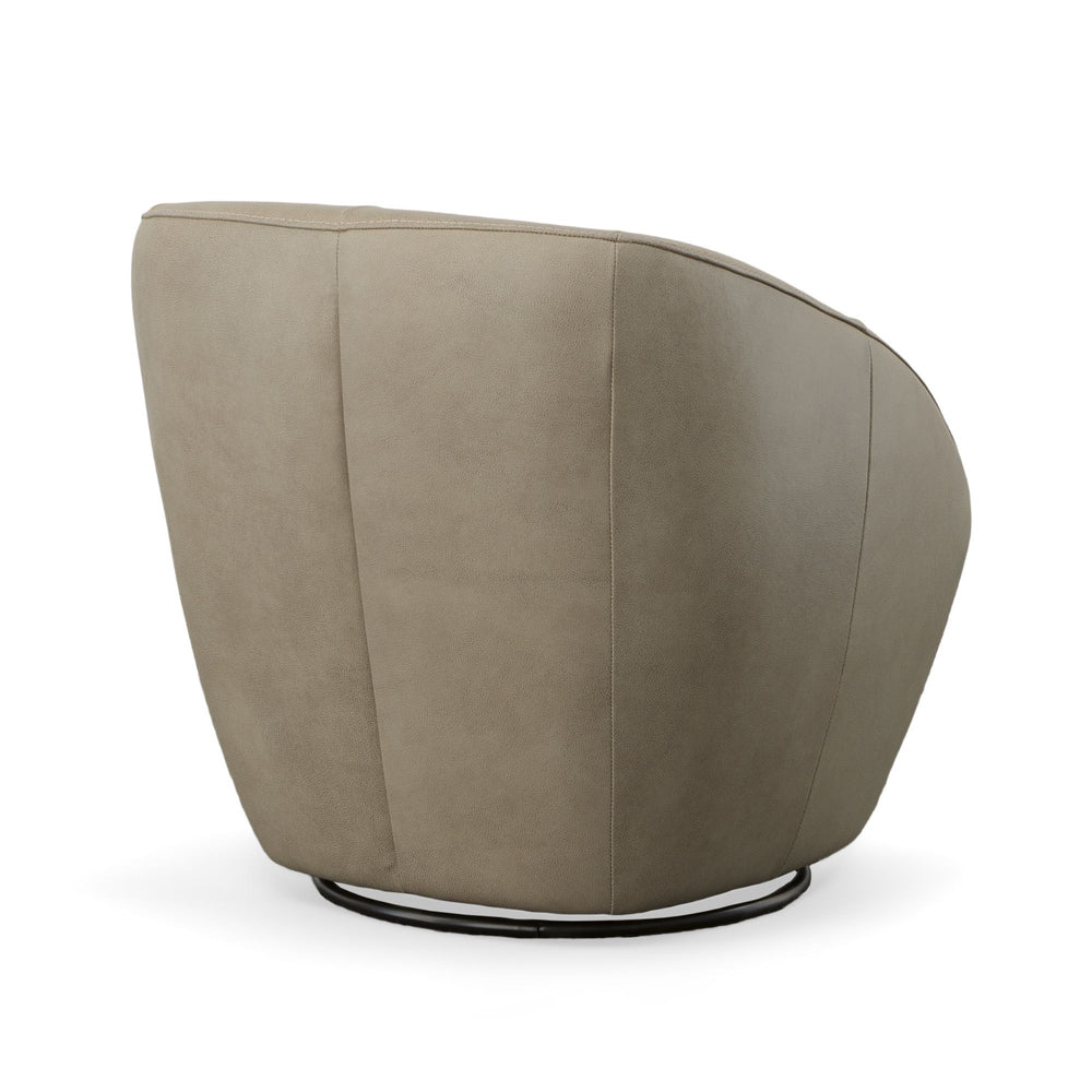 Wade Leather Swivel Chair in Shitake