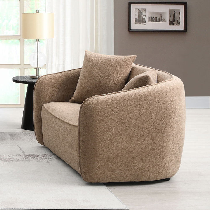 Keith - Loveseat With 2 Pillows - Brown Chenille