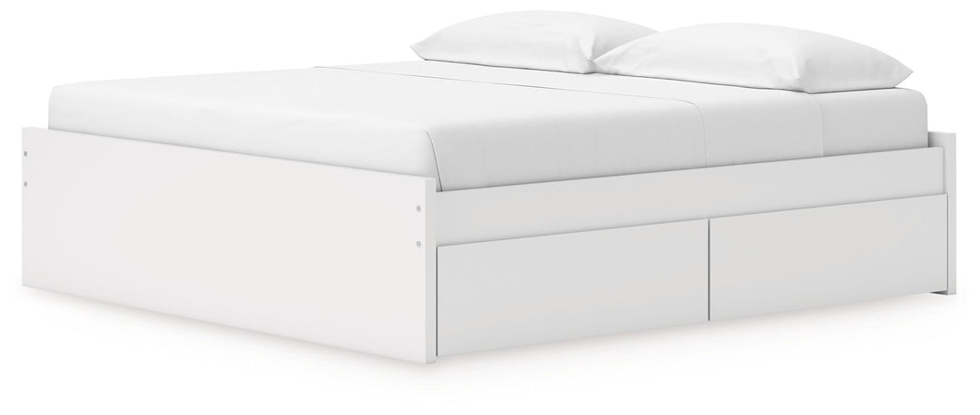 Onita - King Platform Bed With 2 Side Storage - White by Ashley Furniture product image