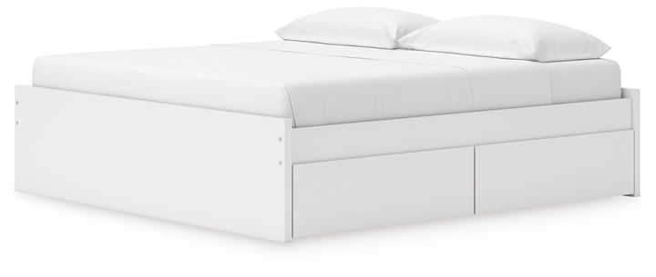 Onita - King Platform Bed With 2 Side Storage - White by Ashley Furniture product image