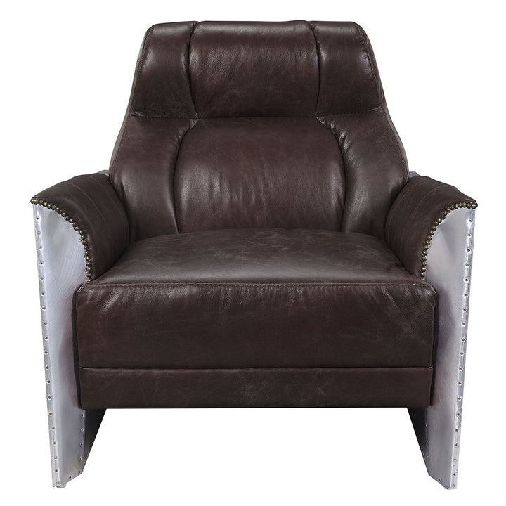Brancaster - Accent Chair - Espresso Top Grain Leather & Aluminum