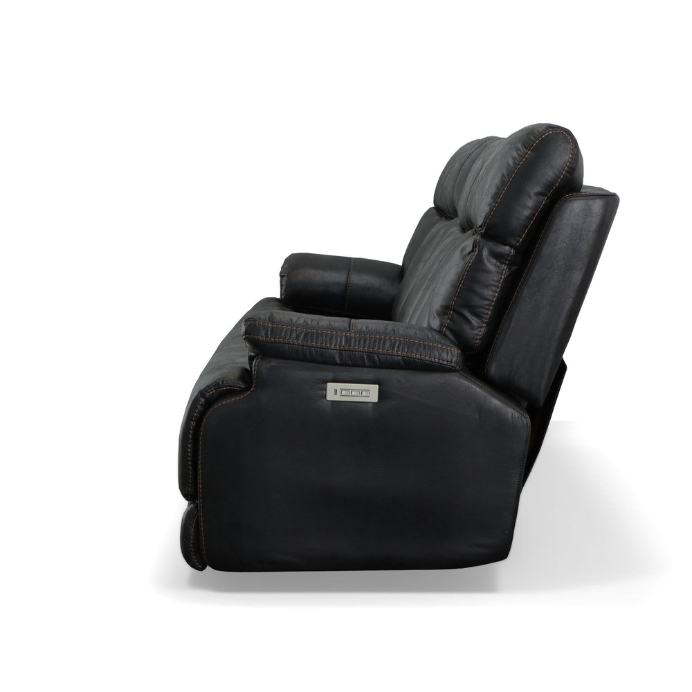 Clive Fabric Power Reclining Sofa with Power Headrests & Lumbar in Peppercorn