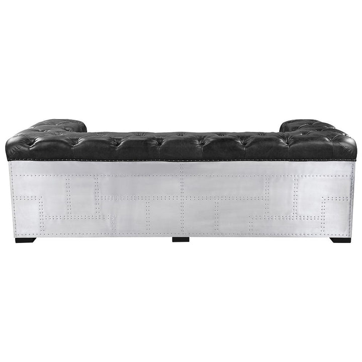Brancaster - Sofa - Black Top Grain Leather & Aluminum