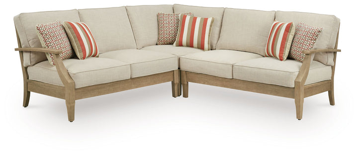 Clare View - 3-Piece Outdoor Sectional - Beige by Ashley Furniture product image