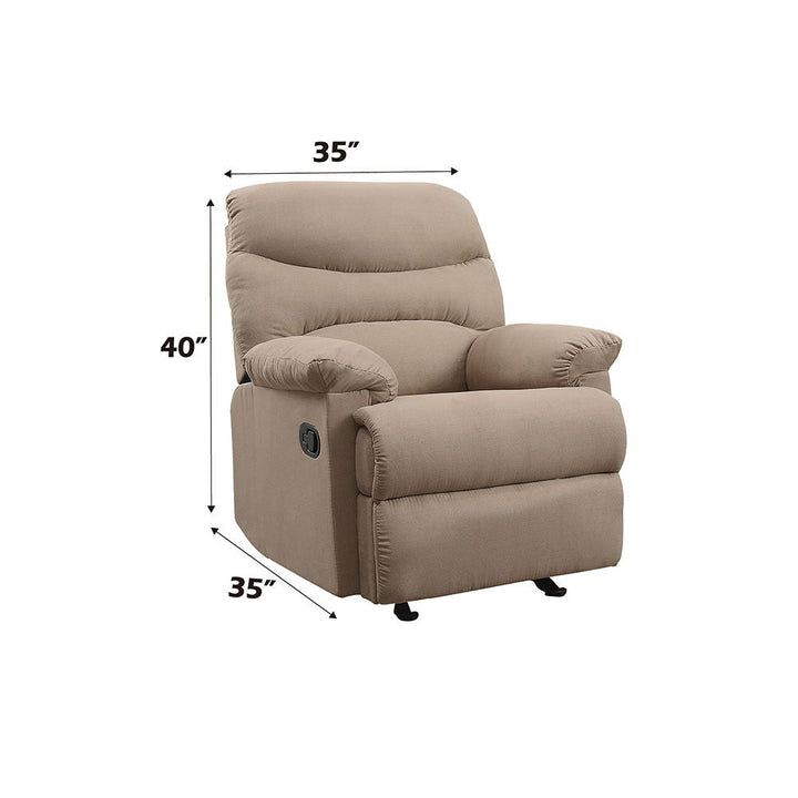 Arcadia - Motion Recliner - Light Brown Microfiber