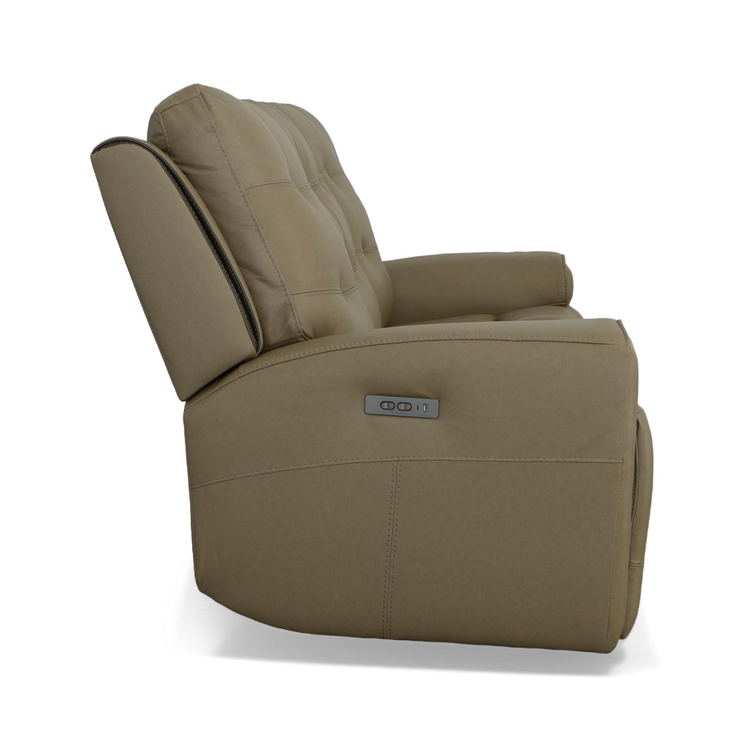 Flexsteel 1781-62PH-31082 Iris  Power Reclining Sofa With Power Headrests  Khaki