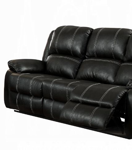 Zuriel - Synthetic Leather Recliner Sofa - Black