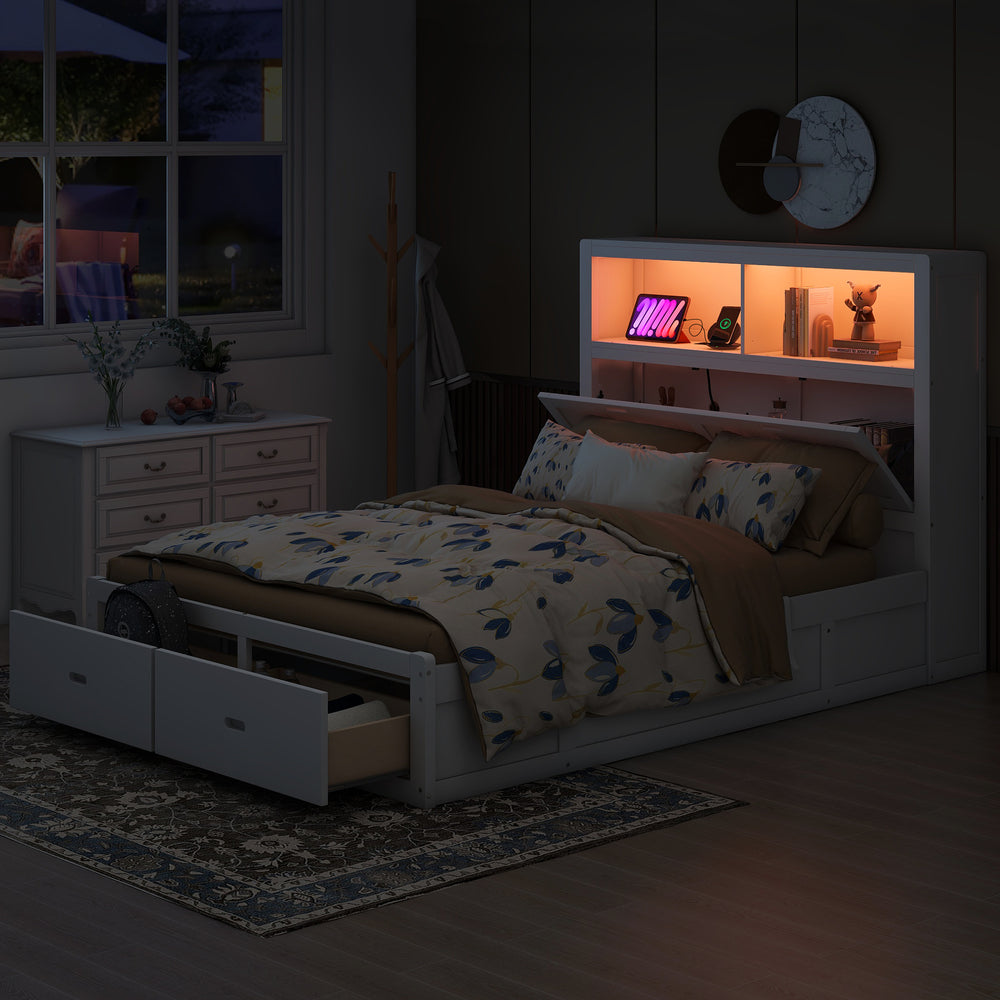 wood-queen-size-hydraulic-platform-bed-with-storage-led-headboard-charging-station-and-2-drawers