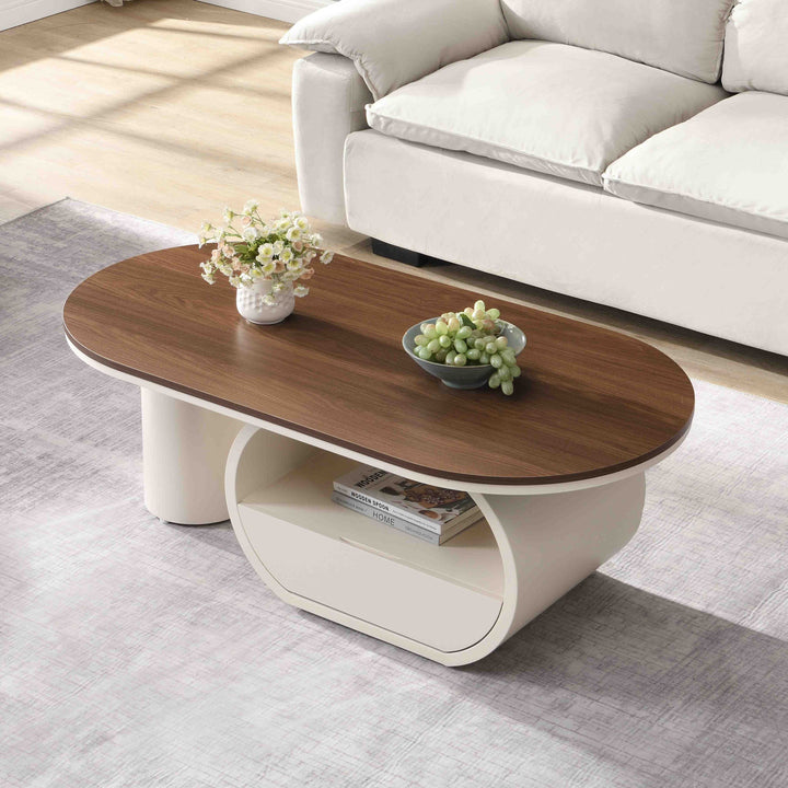 luxury-oval-coffee-table-with-storage-drawer-white-metal-center-table