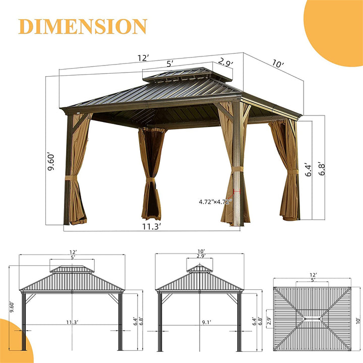 hardtop-gazebo-with-galvanized-steel-double-canopy-for-patios-deck-backyard