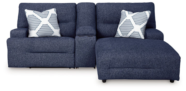 Acklen Place - 3-Piece Power Reclining Sectional Sofa With Raf Chaise - Navy by Ashley Furniture product image